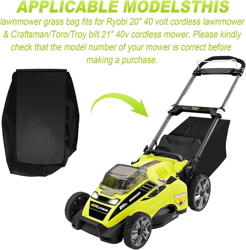 UYZO Store حقيبة جمع العشب لجزازة العشب Ryobi RY40108، RY40109 20" 40V بدون سلك (الإطار غير مشمول) - Image 5